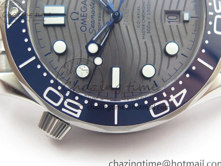 0324 Seamaster Diver 300M ORF 1:1 Best Edition Blue Ceramic Gray Dial on SS Bracelet A HighQuality 7867